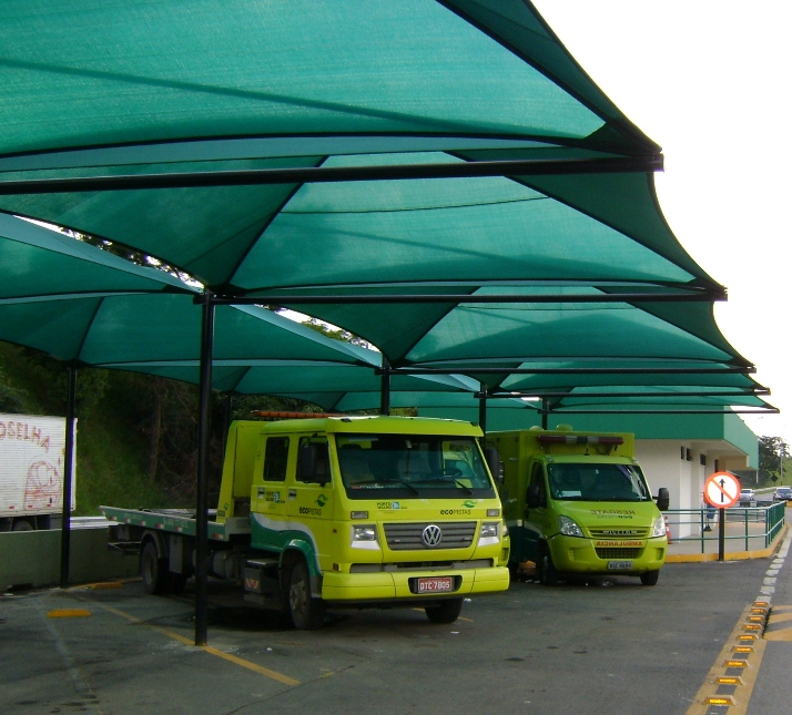 coberturas para estacionamento instaladas ECOPISTAS - Rodovia Airton Sena